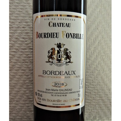 Bordeaux Rouge 2018 Château Bourdieu Fonbille 75cl